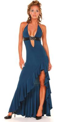 Голубое клубное платье